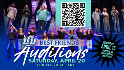 BEST FRIENDS AUDITIONS for All Voice Parts  Saturday, April 20    SIGNUP BY APRIL 15 TO RECEIVE AN AUDITION TIME & MORE INFO 