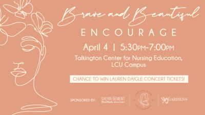Brave and Beautiful will be April 4th from 5:30-7pm in the nursing building! Girls come for worship and hear from Carly McMinn about how we can encourage each other! There will be several giveaways and sweet time spent together! 