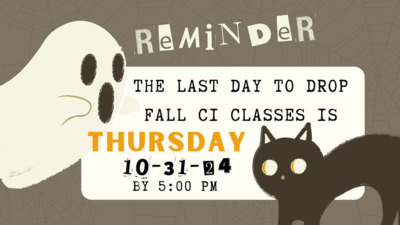  THE LAST DAY TO DROP FALL Cl CLASSES IS THURSDAY 1031p4 500 PM