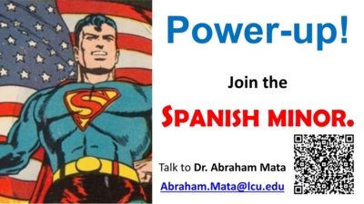 Spanish minor 1 Powerup Join the SPANISH MINOR, Talk to Dr. Abraham Mata Abraham.Matalcu.edu