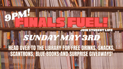  STUDENTS HEAD OVER TO THE LIBRARY FOR FREE DRINKS,SNACKS, SURPRISE GIVEAWAYS