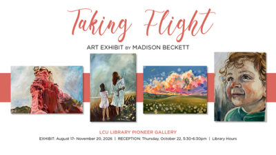 LCU LIBRARY PIONEER GALLERY EXHIBIT
August 17 November 20, 2026 
RECEPTION Thursday, October 22
Library Hours